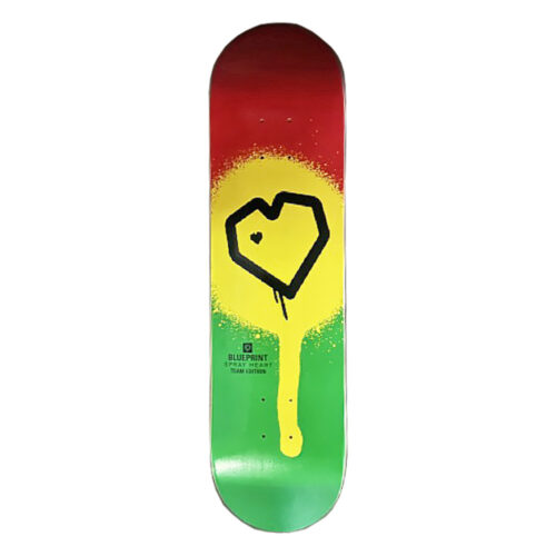8.0 Blue print skateboards spray heart reggae